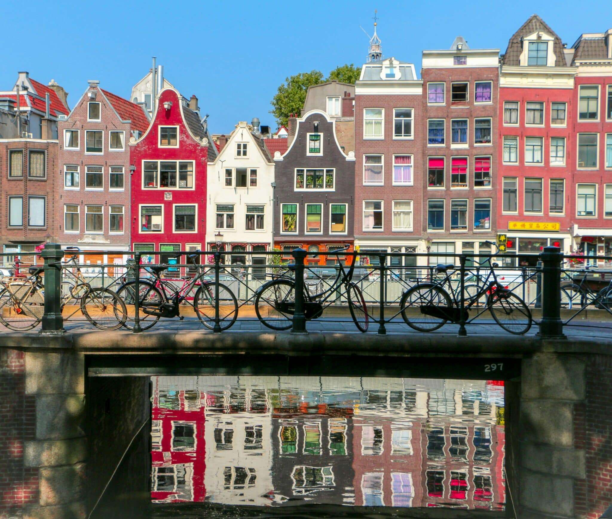 Canaux d'Amsterdam avec un chien
